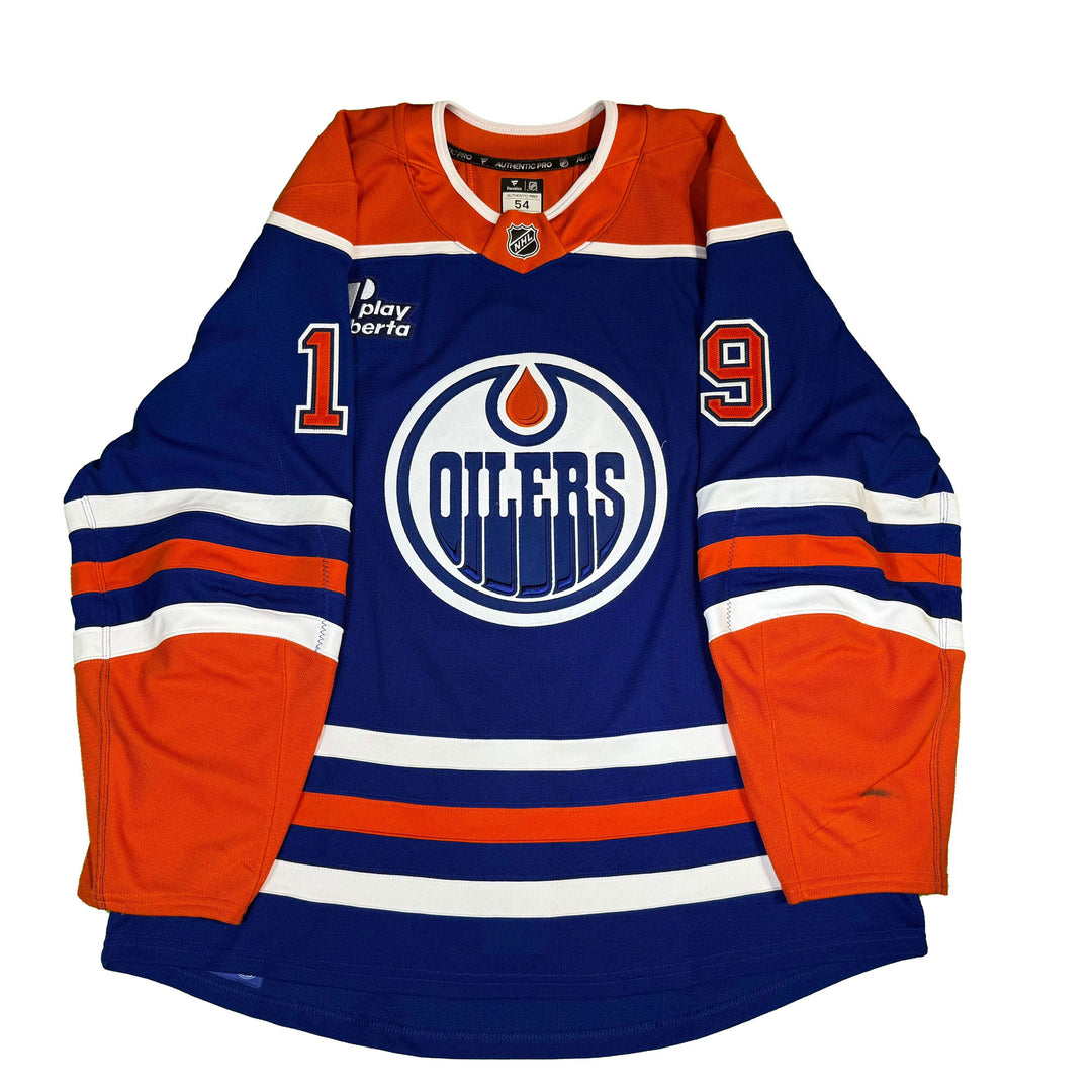 Adam Henrique Edmonton Oilers Game Worn Jersey - 2024-25 Playoffs Royal Blue Set #1 - C00394