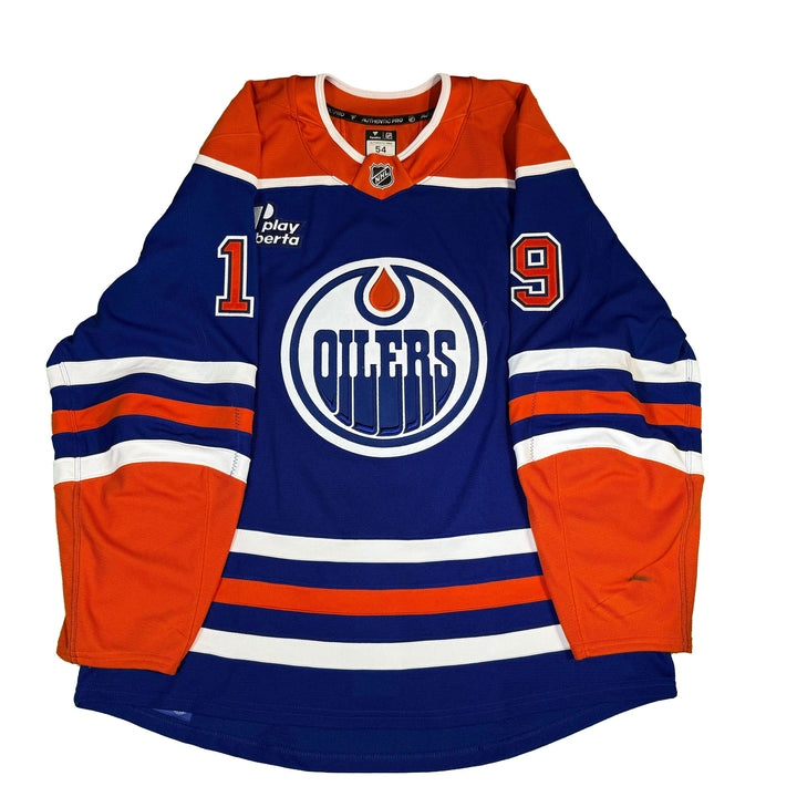 Adam Henrique Edmonton Oilers Game Worn Jersey - 2024-25 Playoffs Royal Blue Set #1 - C00394