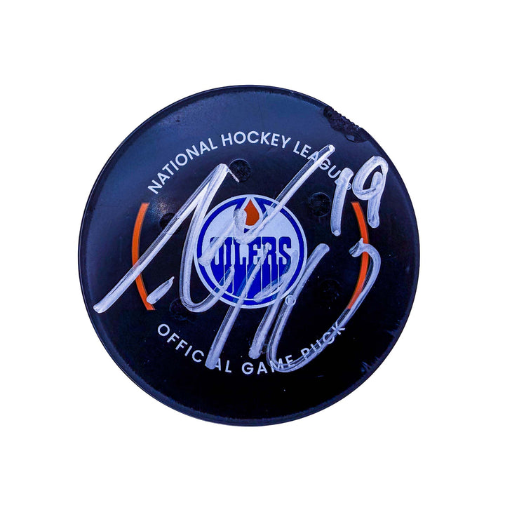 Adam Henrique Edmonton Oilers Autographed Goal Puck - Jan. 23/2025 vs Vancouver Canucks #24988