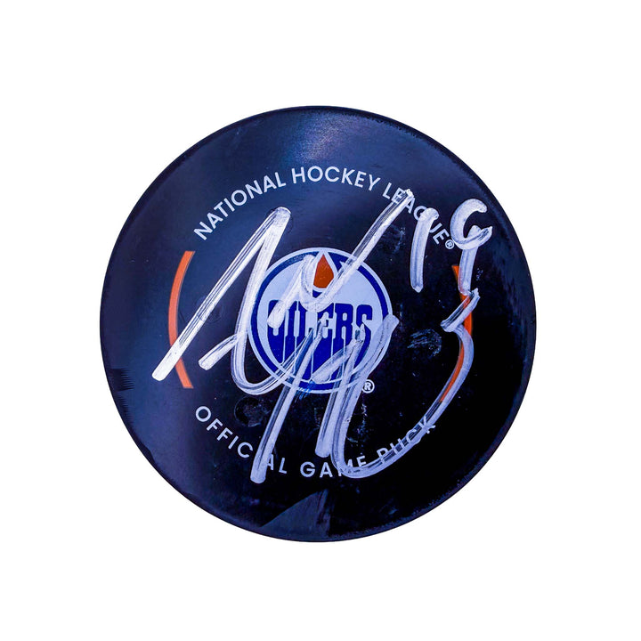 Adam Henrique Edmonton Oilers Autographed Goal Puck - Mar. 26/2025 vs Dallas Stars #25068