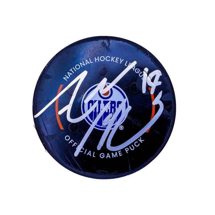 Adam Henrique Edmonton Oilers Autographed Goal Puck - Oct. 15/2024 vs Philadelphia Flyers #24889