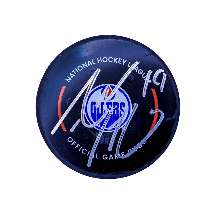 Adam Henrique Edmonton Oilers Autographed Playoff Goal Puck - May. 12/2025 vs Vegas Golden Knights #25120