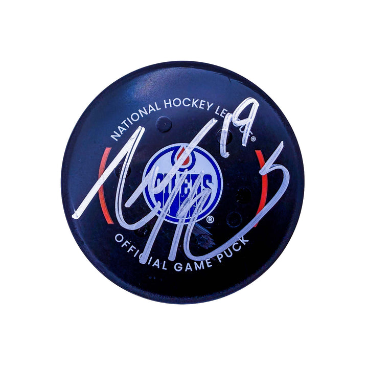 Adam Henrique Edmonton Oilers Autographed Playoff Goal Puck - May. 5/2025 vs Los Angeles Kings #25105
