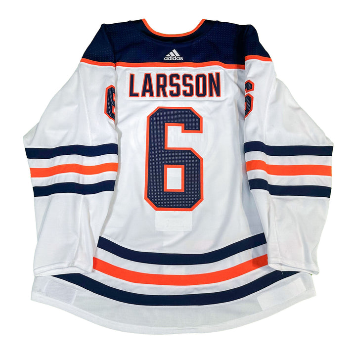 Adam Larsson Edmonton Oilers Game Worn Jersey - 2017-18 White Set #2 - P02628