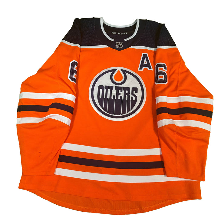 Adam Larsson Edmonton Oilers Game Worn Jersey - 2019-20 Orange Set #2 - S02620
