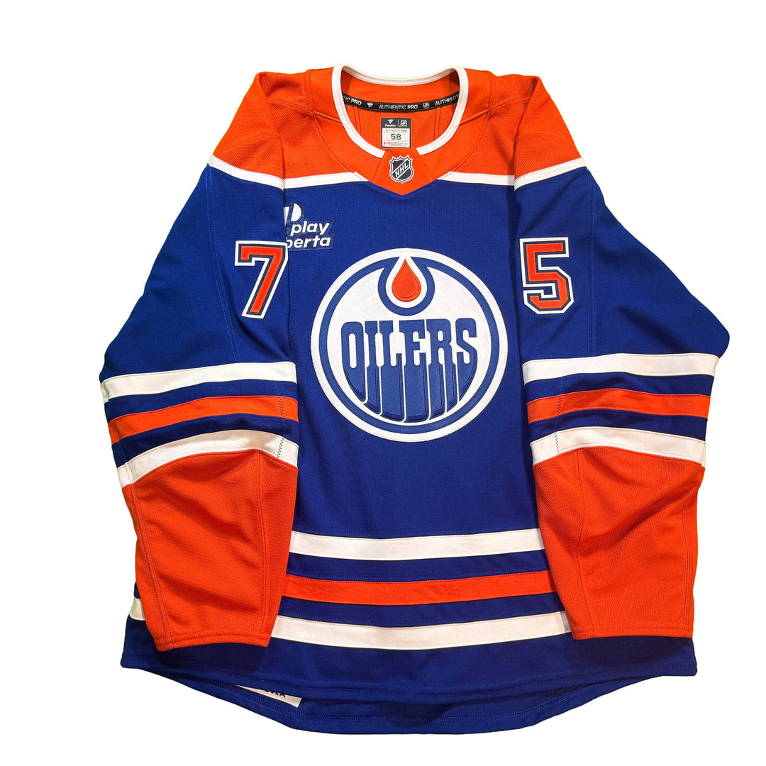 Alec Regula Edmonton Oilers Game Issued Jersey - 2025-26 Royal Blue Set #3 - D00517