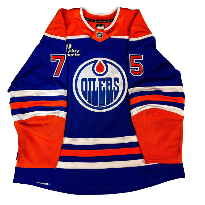 Alec Regula Edmonton Oilers Game Worn Jersey - 2025-26 Royal Blue Set #1 - D00212