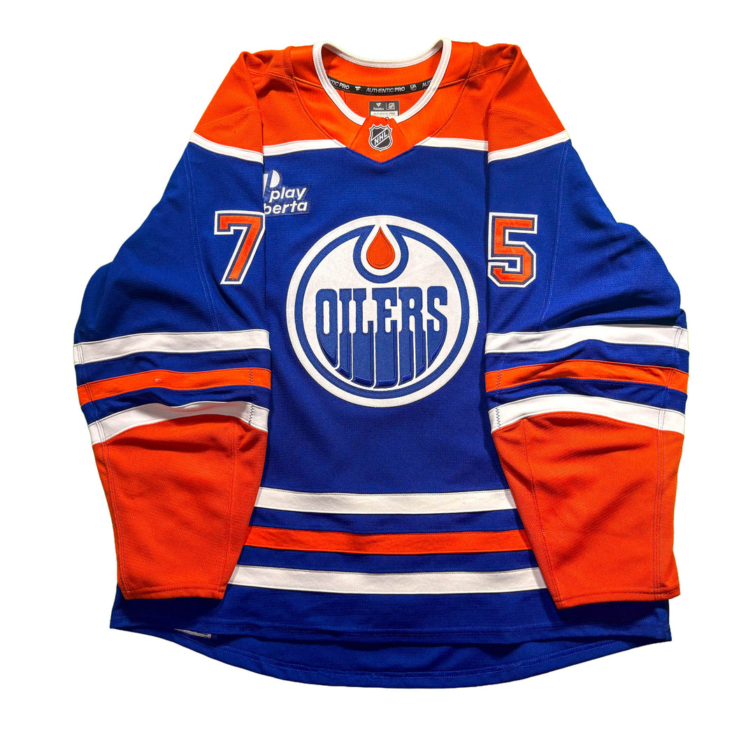 Alec Regula Edmonton Oilers Game Worn Jersey - 2025-26 Royal Blue Set #2 - D00400