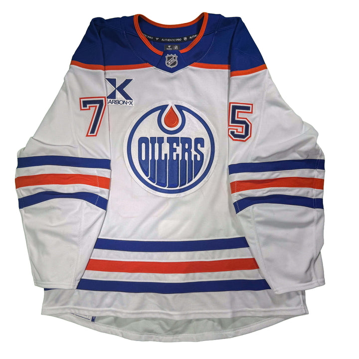 Alec Regula Edmonton Oilers Game Worn Jersey - 2025-26 White Set #2 - D00322