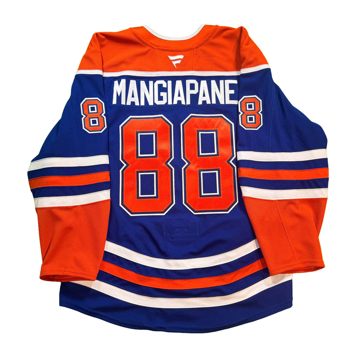 Andrew Mangiapane Edmonton Oilers Game Worn Jersey - 2025-26 Royal Blue Set #3 - D00518