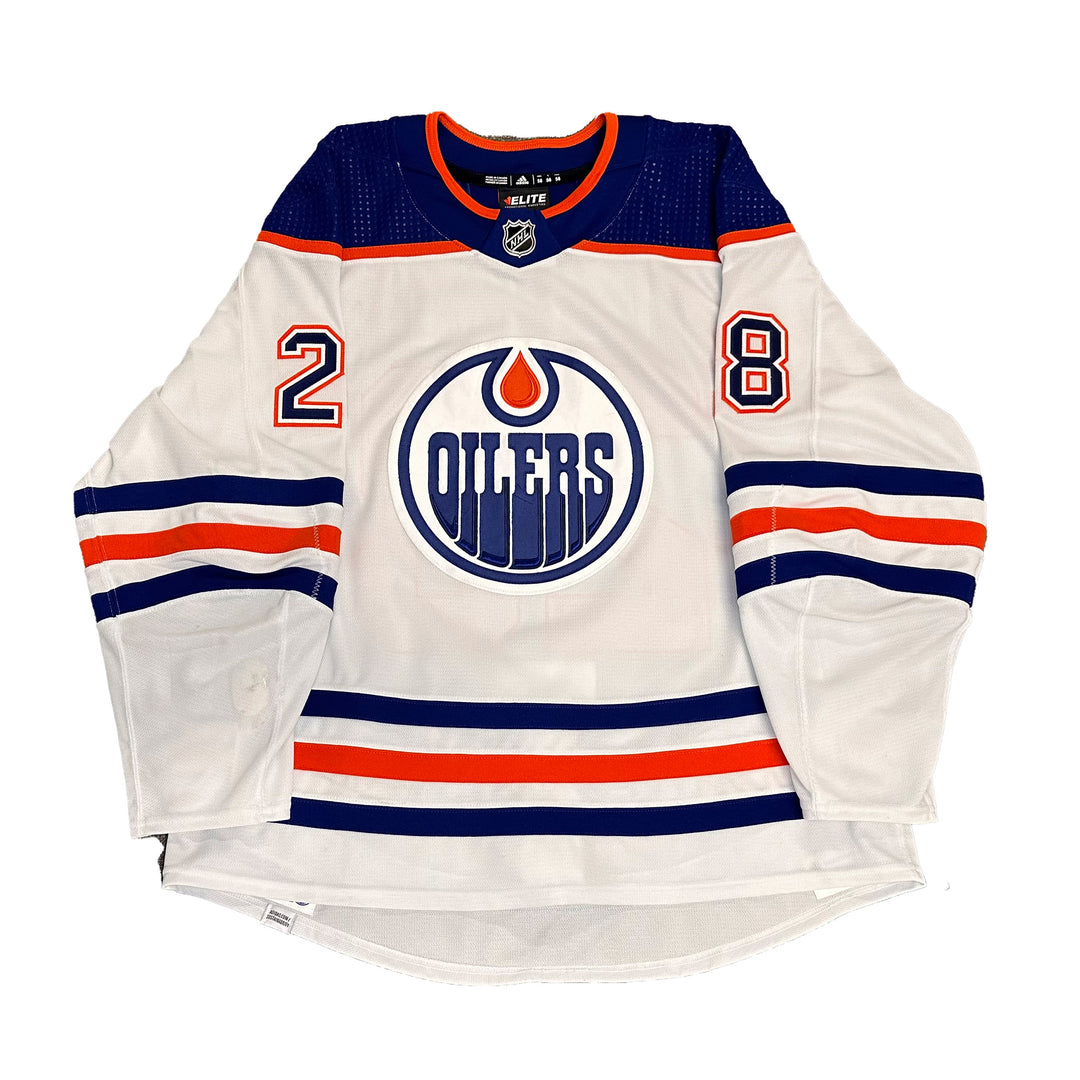 Connor Brown Edmonton Oilers Game Worn Jersey - 2023-24 White Set #2 - B00292