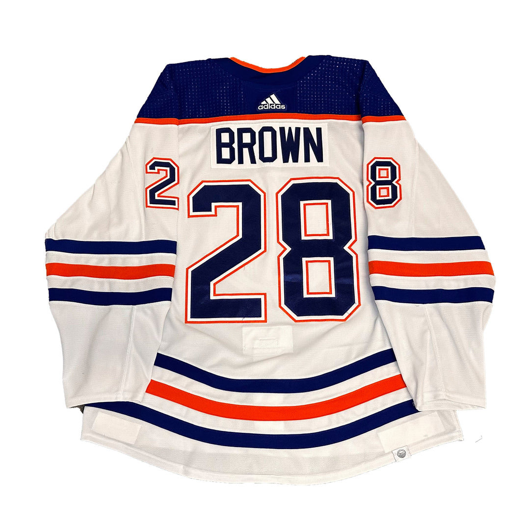 Connor Brown Edmonton Oilers Game Worn Jersey - 2023-24 White Set #2 - B00292