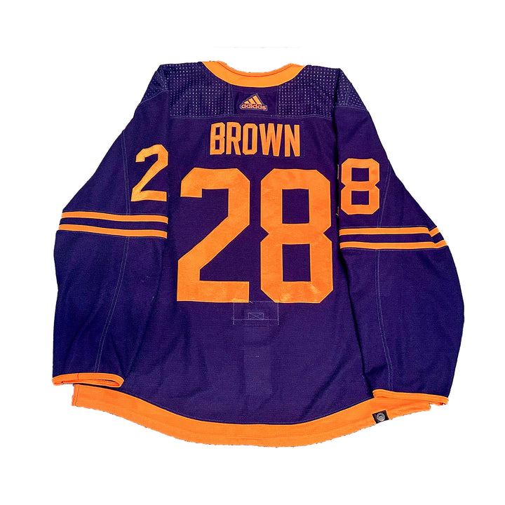 Connor Brown Edmonton Oilers Game Worn Jersey - 2023-24 Navy Set #2 - B00341