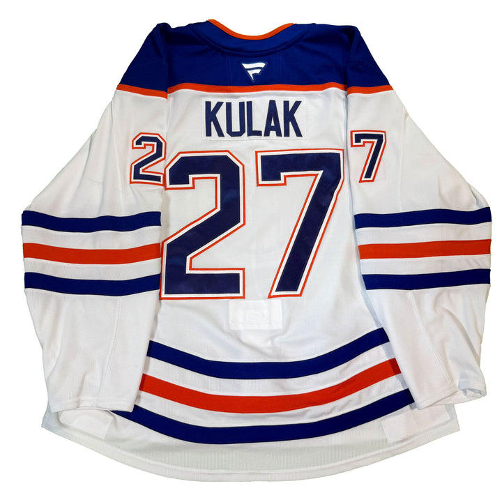 Brett Kulak Edmonton Oilers Game Worn Jersey - 2024-25 White Set #3 - C00360
