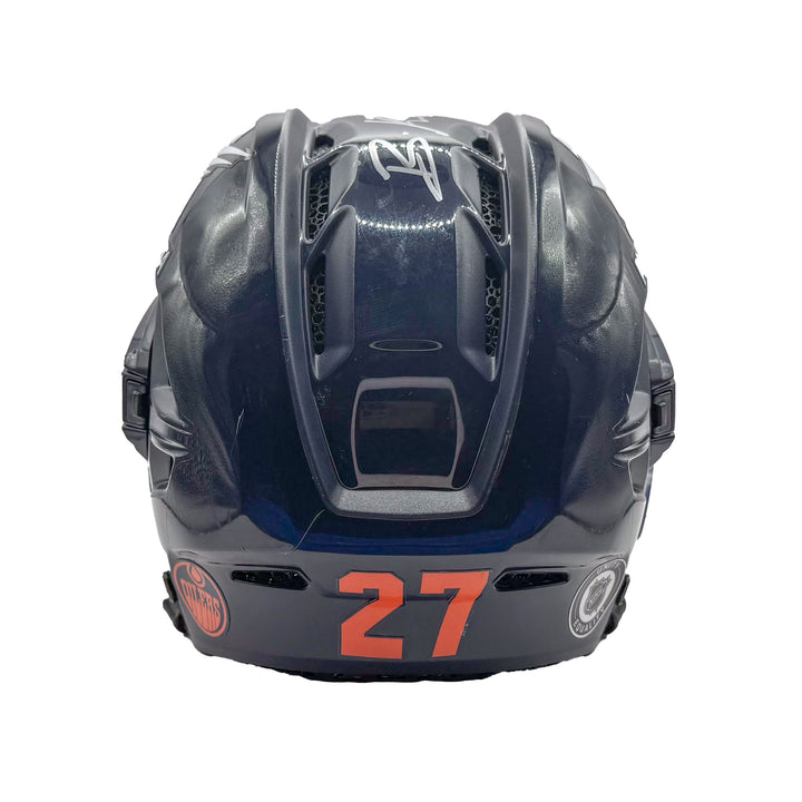 Brett Kulak Edmonton Oilers Signed Game Worn 2023-24 CCM Navy Helmet #23023