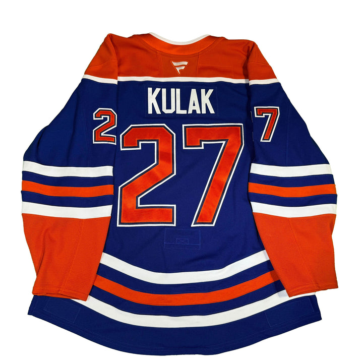 Brett Kulak Edmonton Oilers Game Worn Jersey - 2024-25 Playoffs Royal Blue Set #1 - C00398