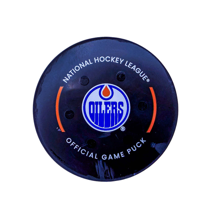 Brett Leason Anaheim Ducks Goal Puck - Jan. 3/2025 vs Edmonton Oilers #24977