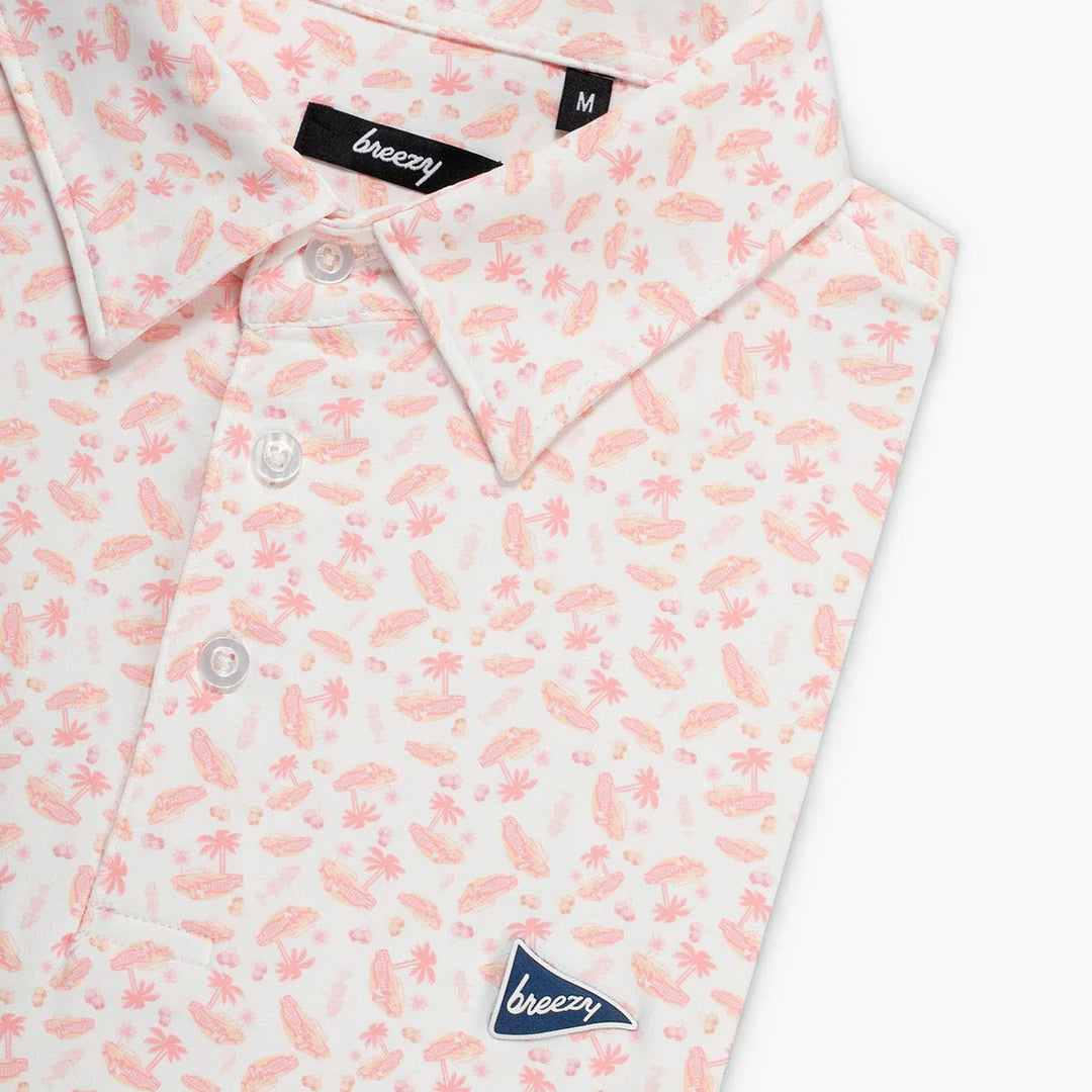 Edmonton Oilers Breezy Golf The Caddylac Orange Polo