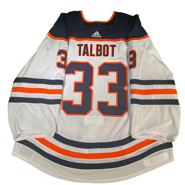 Cam Talbot Edmonton Oilers Game Worn Jersey - 2017-18 White Set #2 - P02622