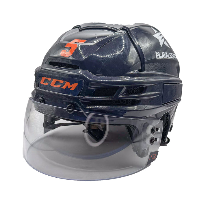Cody Ceci Edmonton Oilers Signed Game Worn 2023-24 CCM Navy Helmet #23019