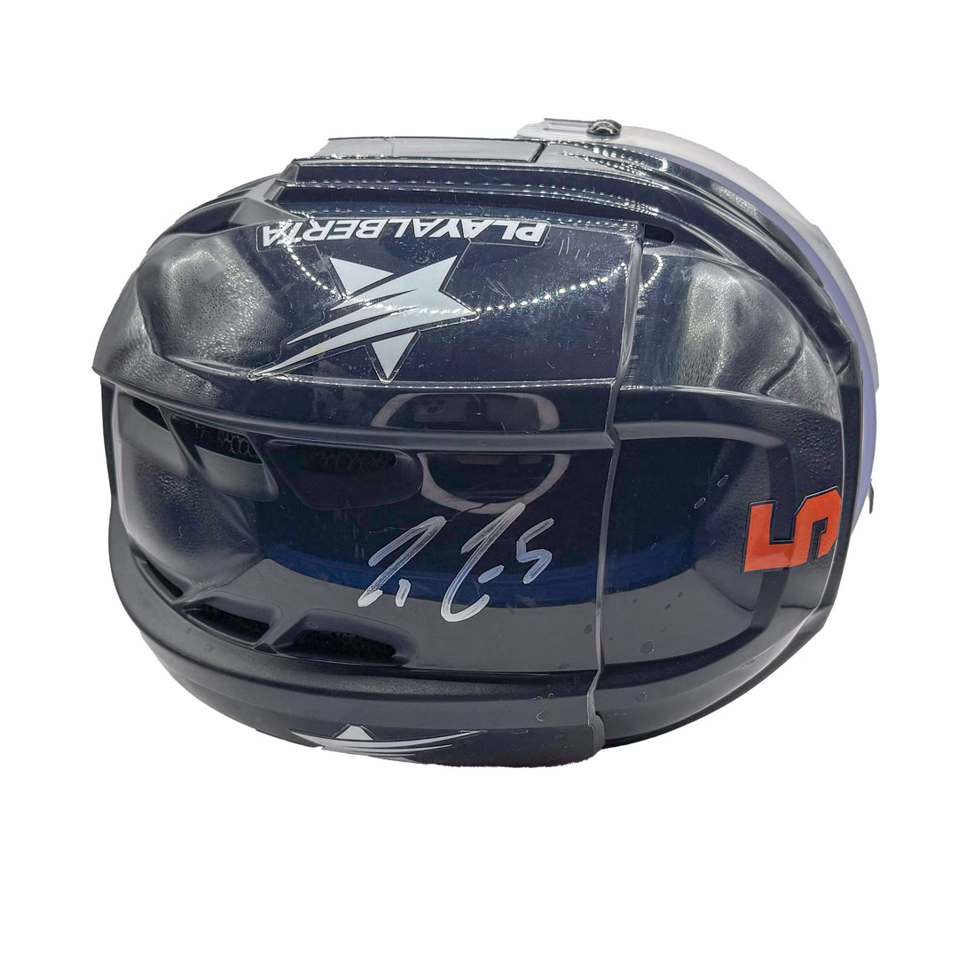 Cody Ceci Edmonton Oilers Signed Game Worn 2023-24 CCM Navy Helmet #23019