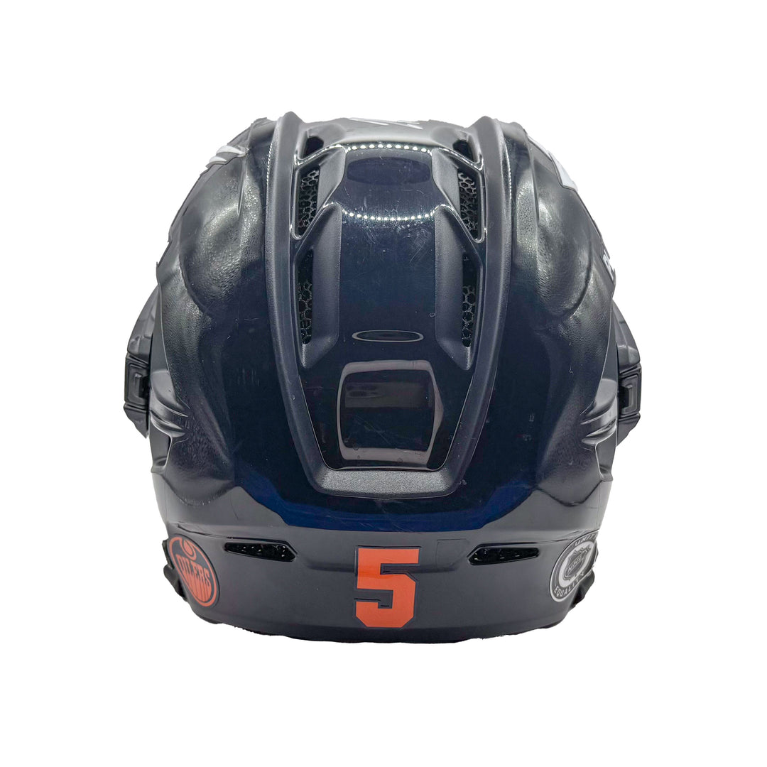 Cody Ceci Edmonton Oilers Signed Game Worn 2023-24 CCM Navy Helmet #23019