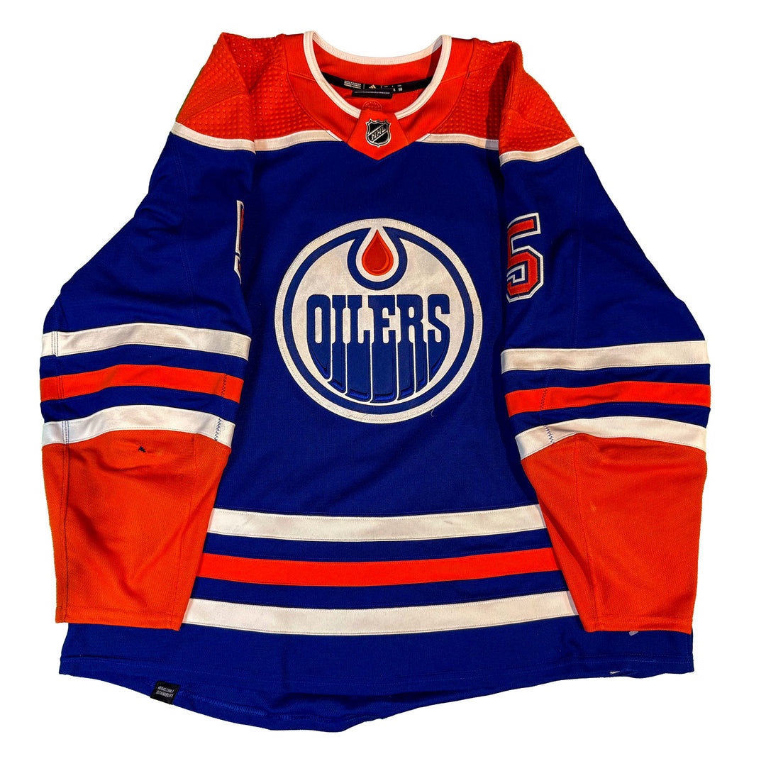 Cody Ceci Edmonton Oilers Game Worn Jersey - 2022-23 Royal Blue Set #3 - A00538