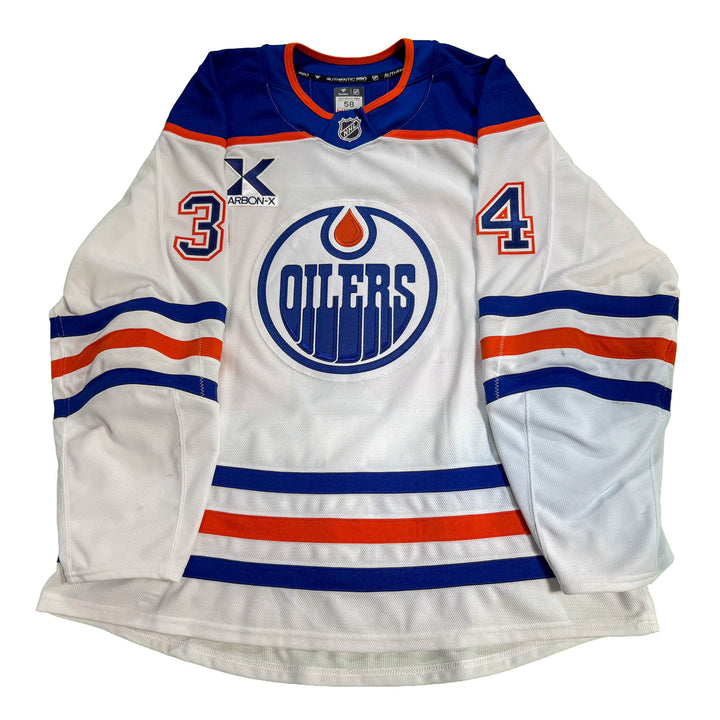 Colton Dach Edmonton Oilers Game Worn Jersey - 2025-26 Playoffs White Set #1 - D00637