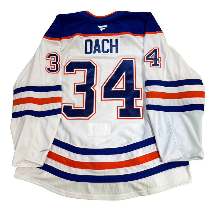 Colton Dach Edmonton Oilers Game Worn Jersey - 2025-26 Playoffs White Set #1 - D00637