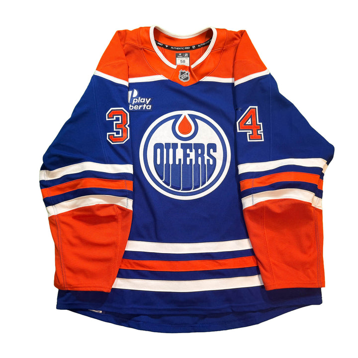 Colton Dach Edmonton Oilers Game Worn Jersey - 2025-26 Royal Blue Set #3 - D00583