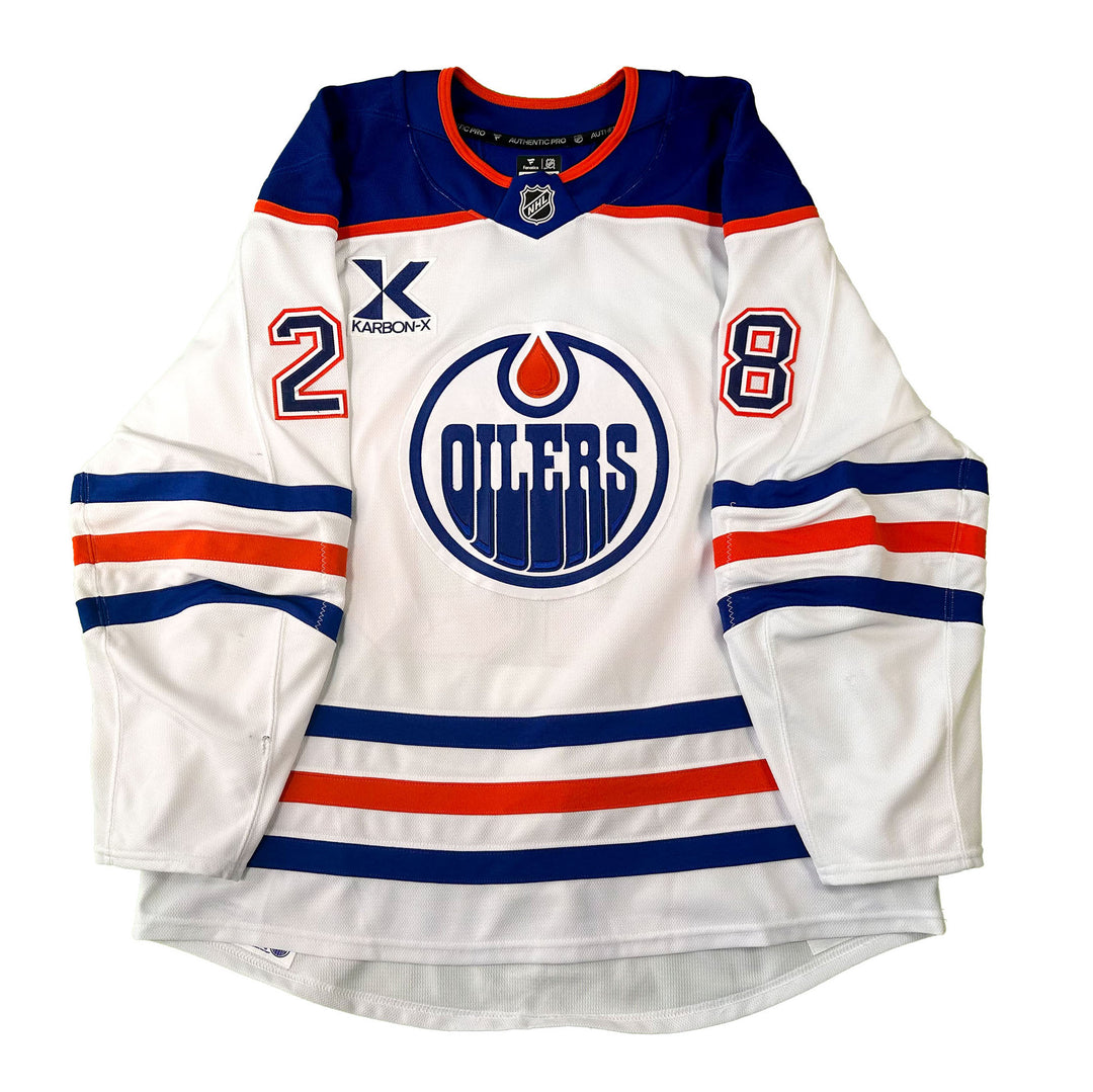 Connor Brown Edmonton Oilers Game Worn Jersey - 2024-25 White Set #2 - C00309