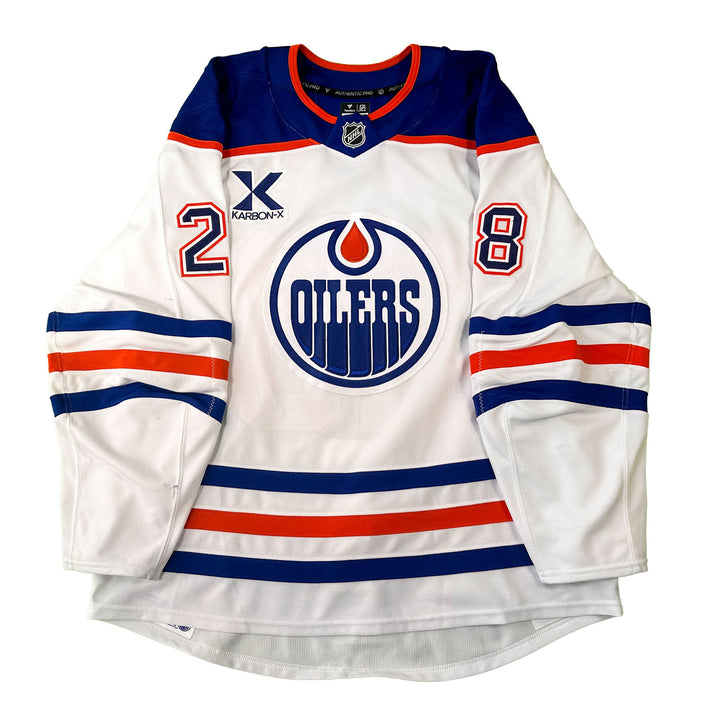 Connor Brown Edmonton Oilers Game Worn Jersey - 2024-25 White Set #2 - C00309
