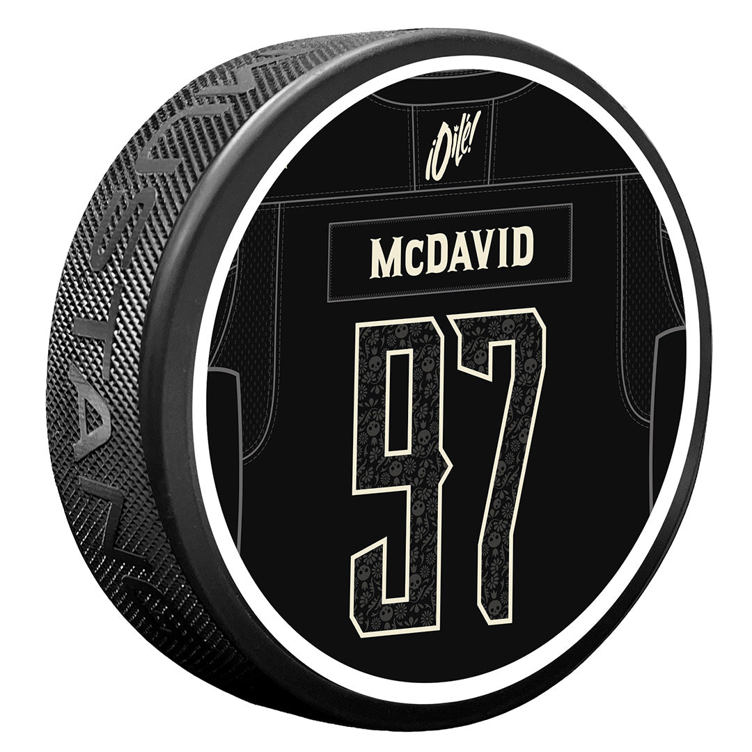 Connor McDavid Edmonton Oilers Dia de los Muertos (Day of the Dead) Textured Puck