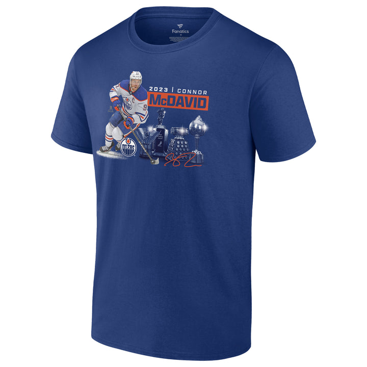 Connor McDavid Edmonton Oilers Fanatics Award Season Blue T-Shirt