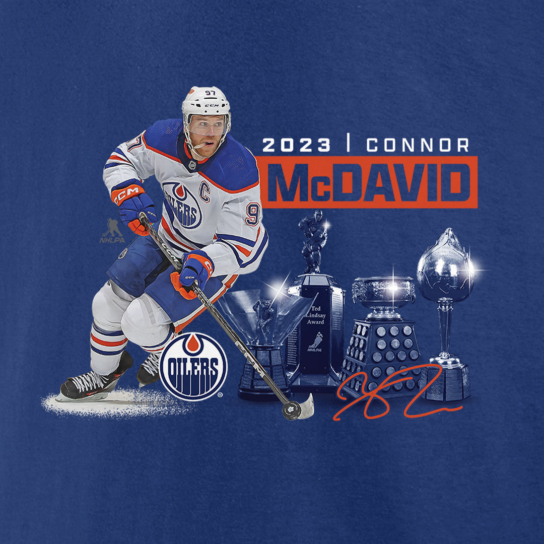 Connor McDavid Edmonton Oilers Fanatics Award Season Blue T-Shirt