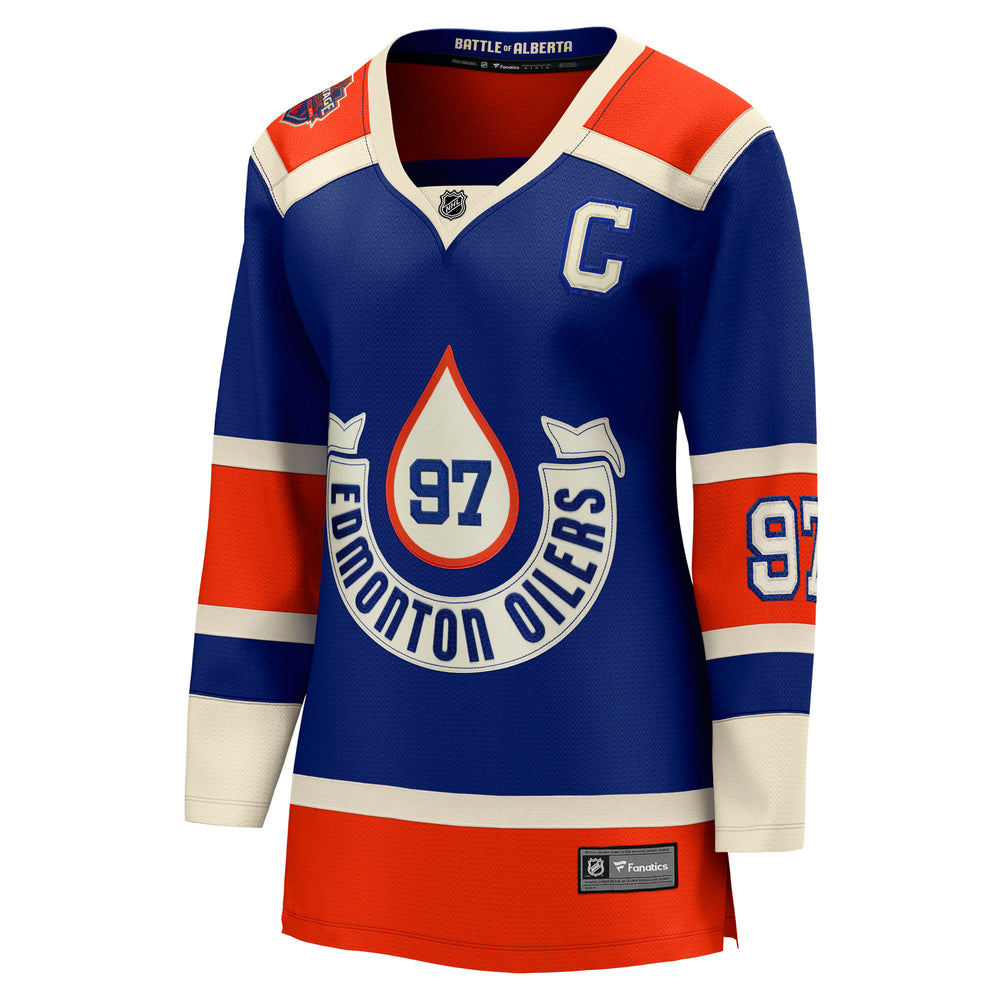 CONNOR McDAVID EDMONTON OILERS FANATICS REVERSE RETRO BREAKAWAY HOCKEY JERSEY
