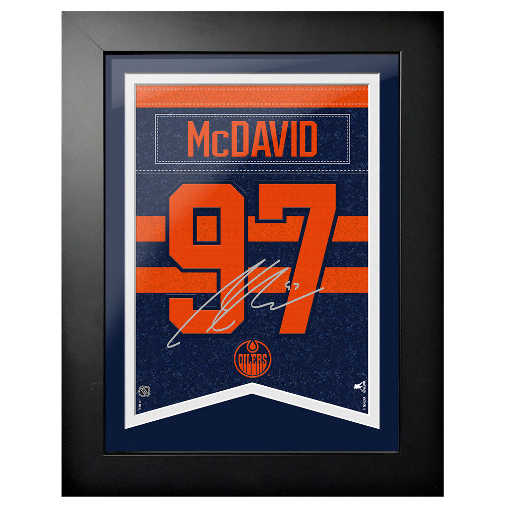 Connor McDavid Signed Framed Edmonton Oilers Orange Adidas Authentic Jersey