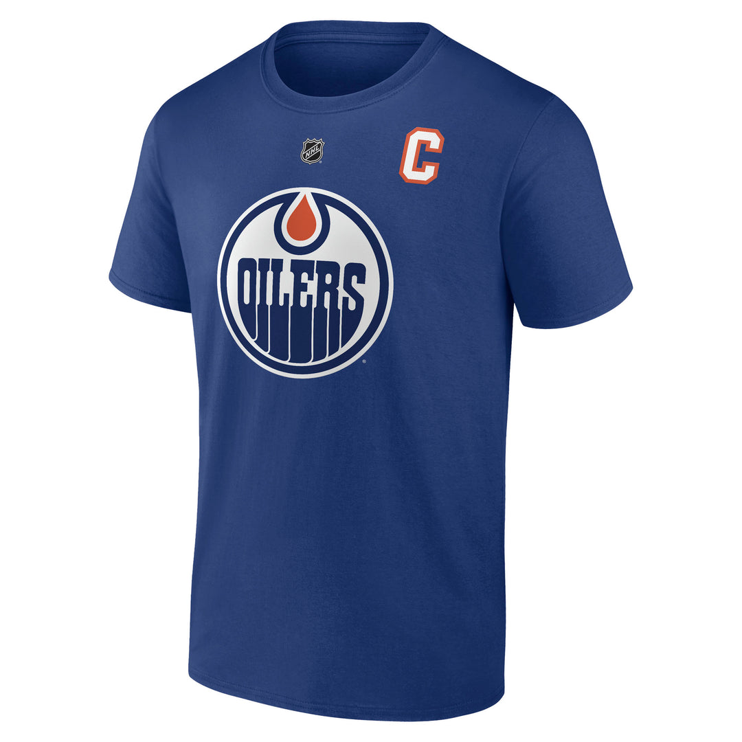 Connor McDavid Edmonton Oilers Name & Number Blue T-Shirt