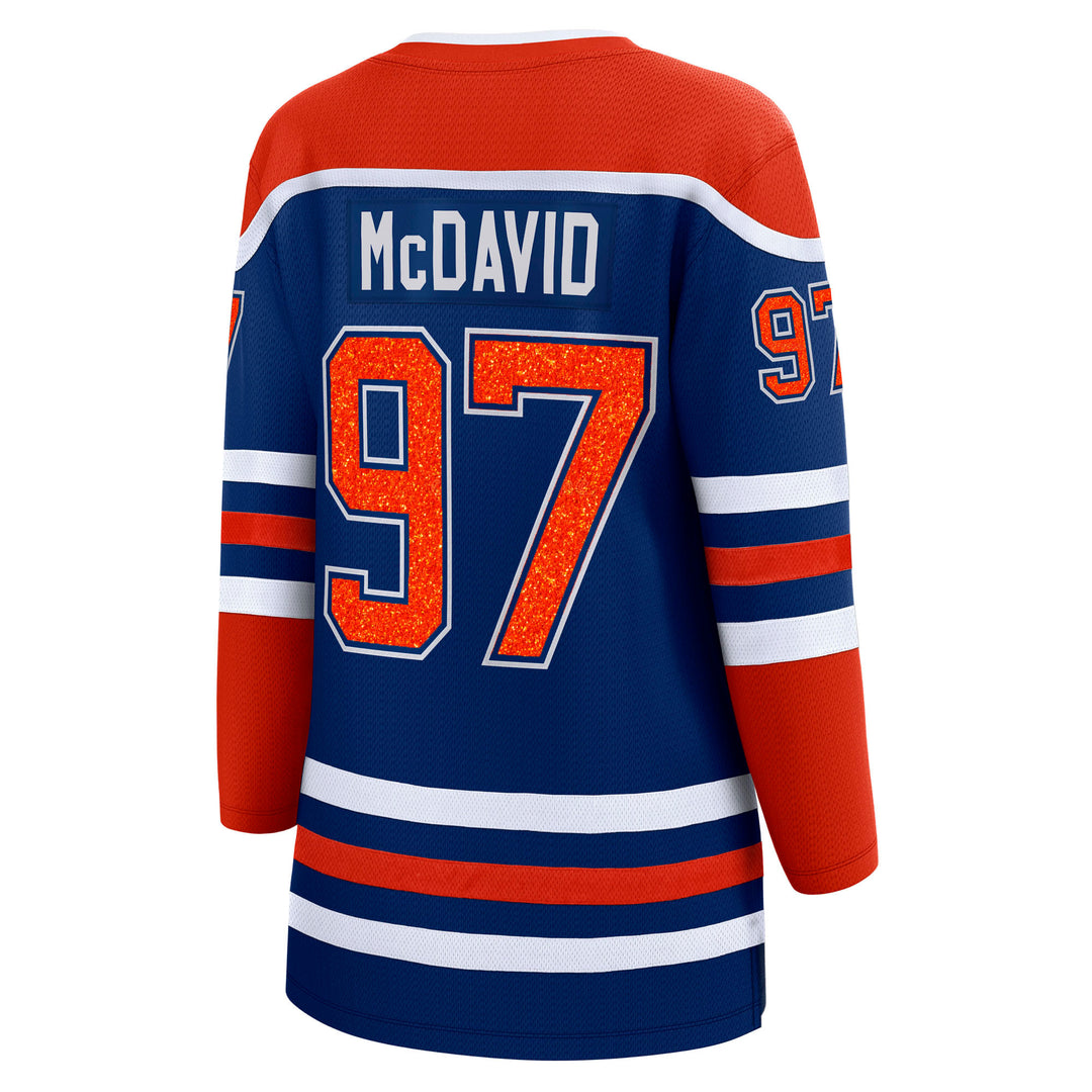 Connor McDavid Edmonton Oilers Women's Fanatics Breakaway Royal Sparkle Home Jersey
