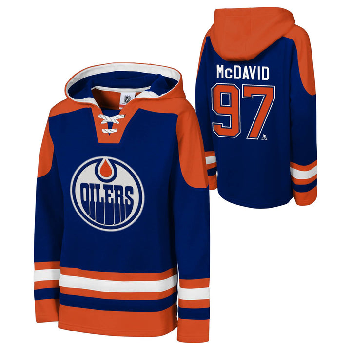Connor McDavid Edmonton Oilers Youth Outerstuff Ageless Blue & Orange Hoodie
