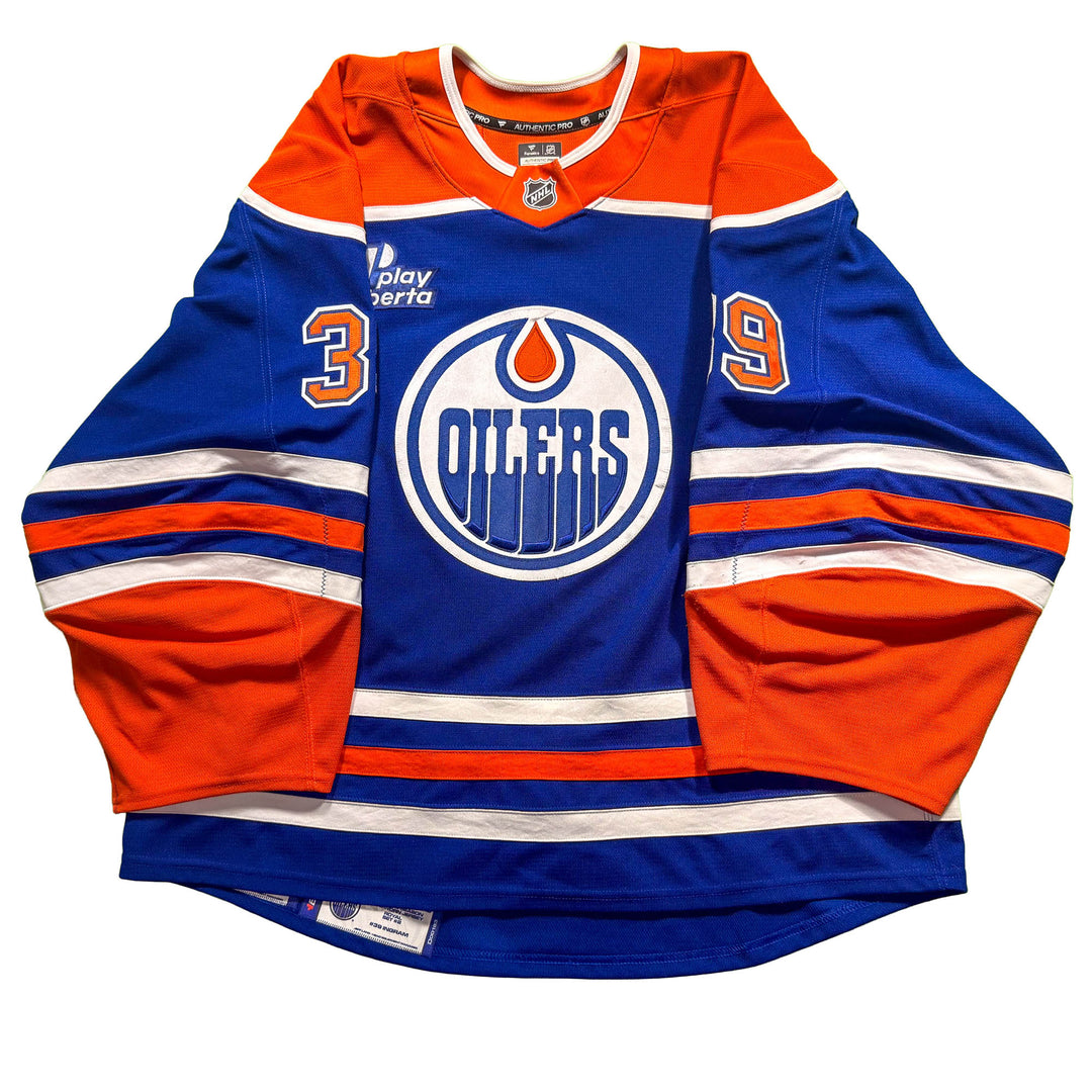 Connor Ingram Edmonton Oilers Game Worn Jersey - 2025-26 Royal Blue Set #2 - D00183