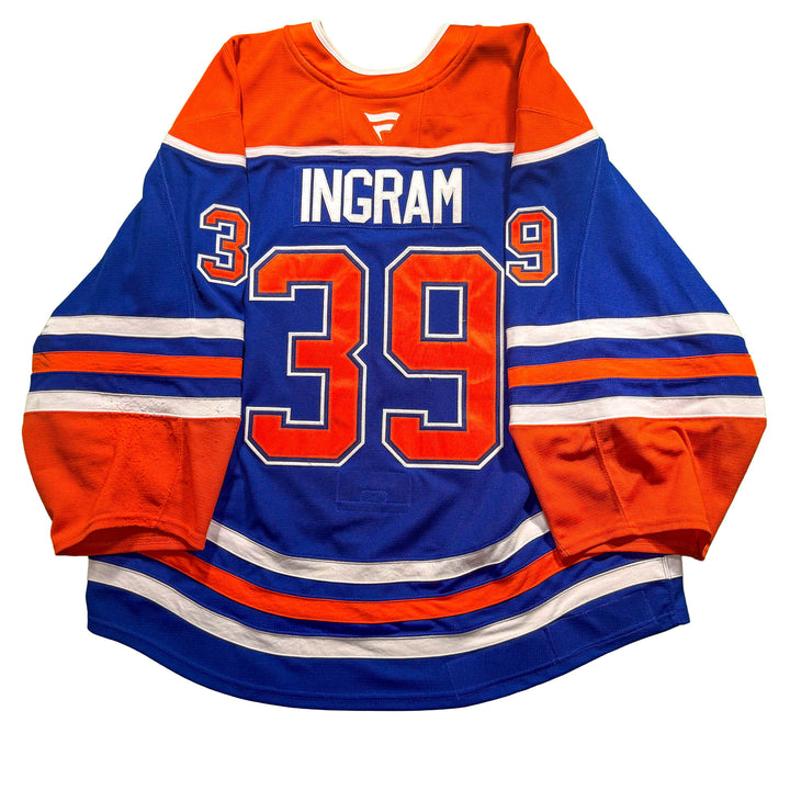 Connor Ingram Edmonton Oilers Game Worn Jersey - 2025-26 Royal Blue Set #2 - D00183