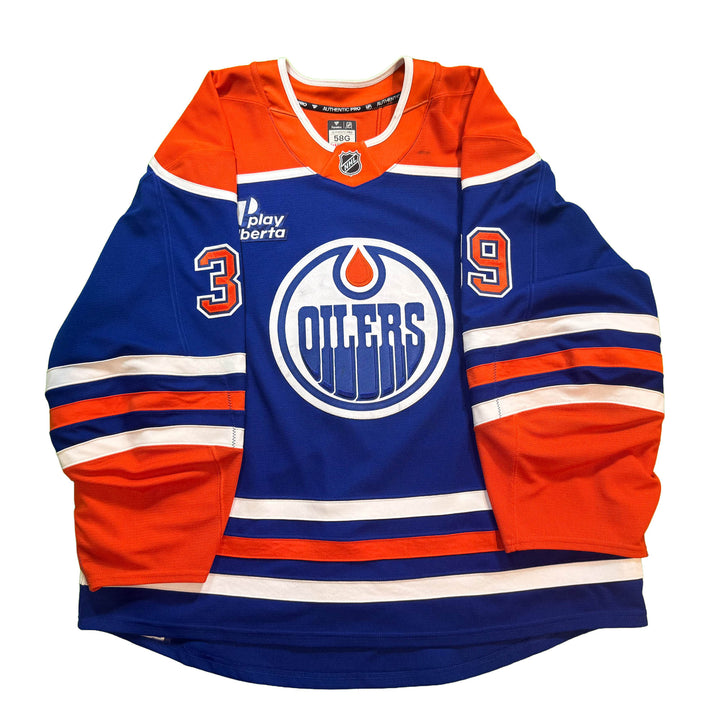 Connor Ingram Edmonton Oilers Game Worn Jersey - 2025-26 Royal Blue Set #3 - D00514