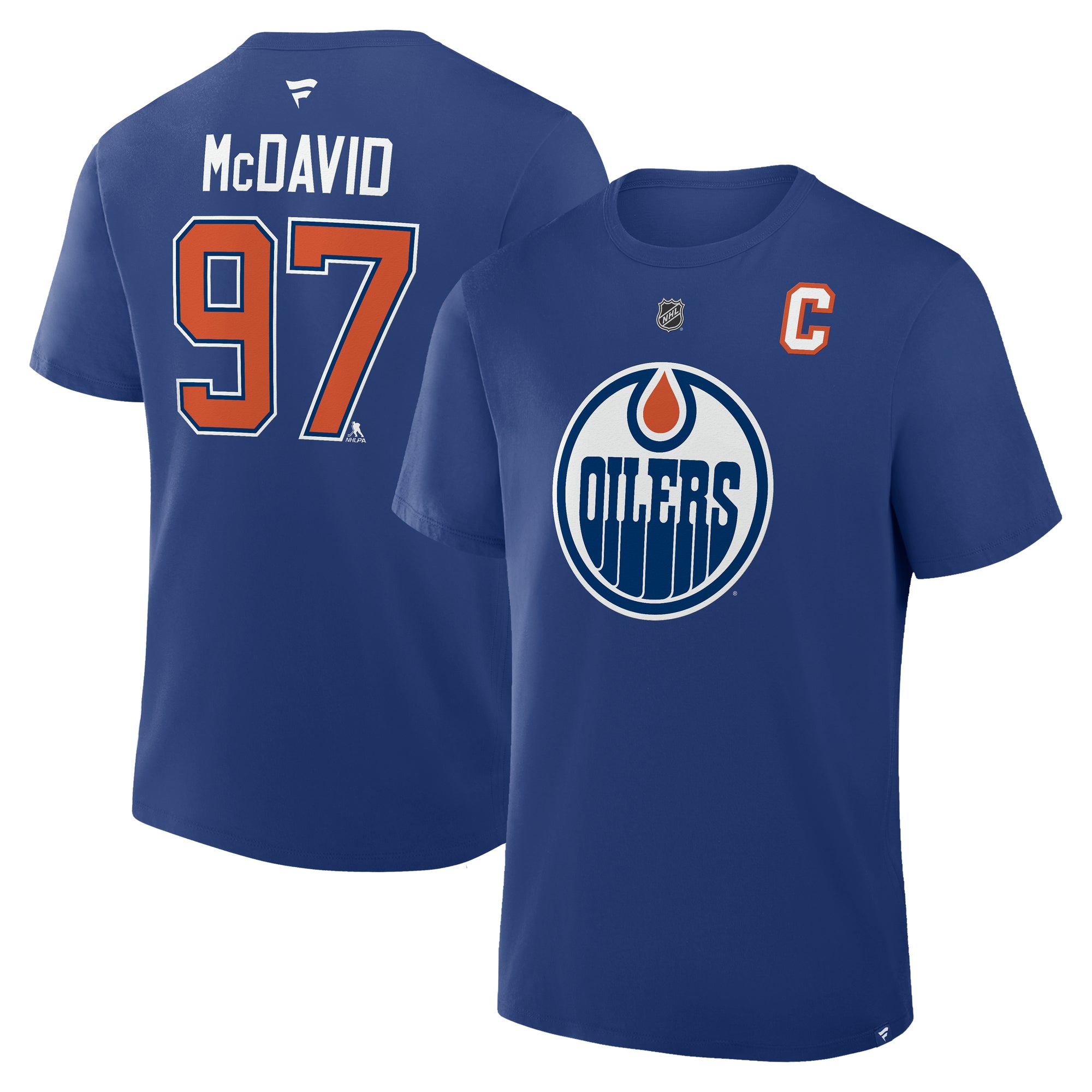 Connor McDavid Edmonton Oilers 2025-26 Name & Number Blue T-Shirt