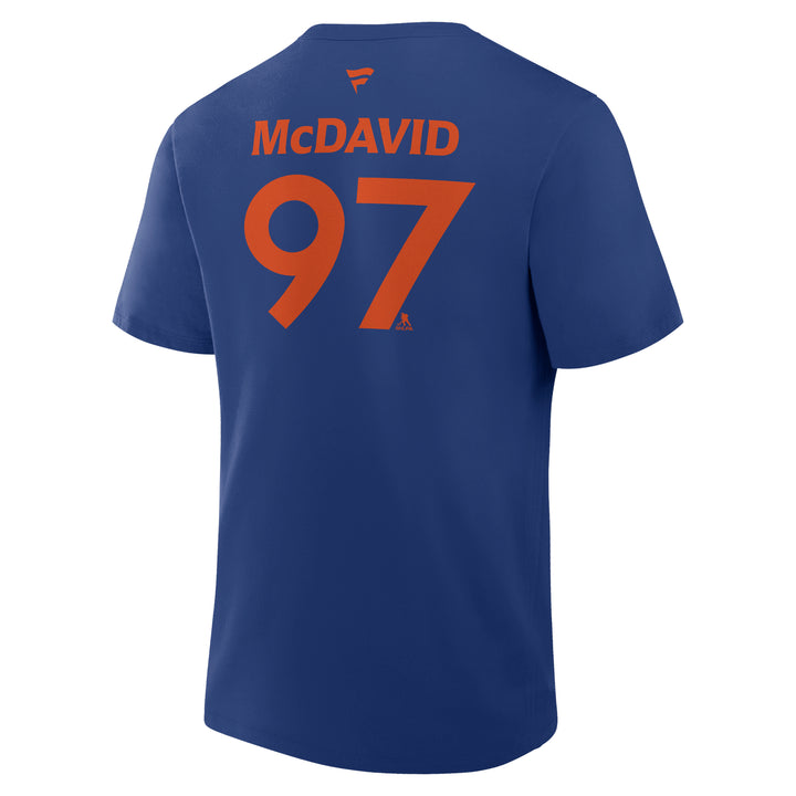 Connor McDavid Edmonton Oilers Fanatics 2026 Stanley Cup Playoffs Blue Cotton Participant T-Shirt
