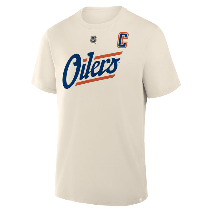 Connor McDavid Edmonton Oilers Fanatics Alternate Logo Player Name & Number Cream T-Shirt