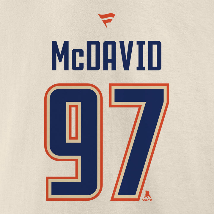 Connor McDavid Edmonton Oilers Fanatics Cream Alternate Logo Legacy Hoodie