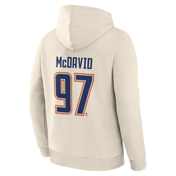 Connor McDavid Edmonton Oilers Fanatics Cream Alternate Logo Legacy Hoodie