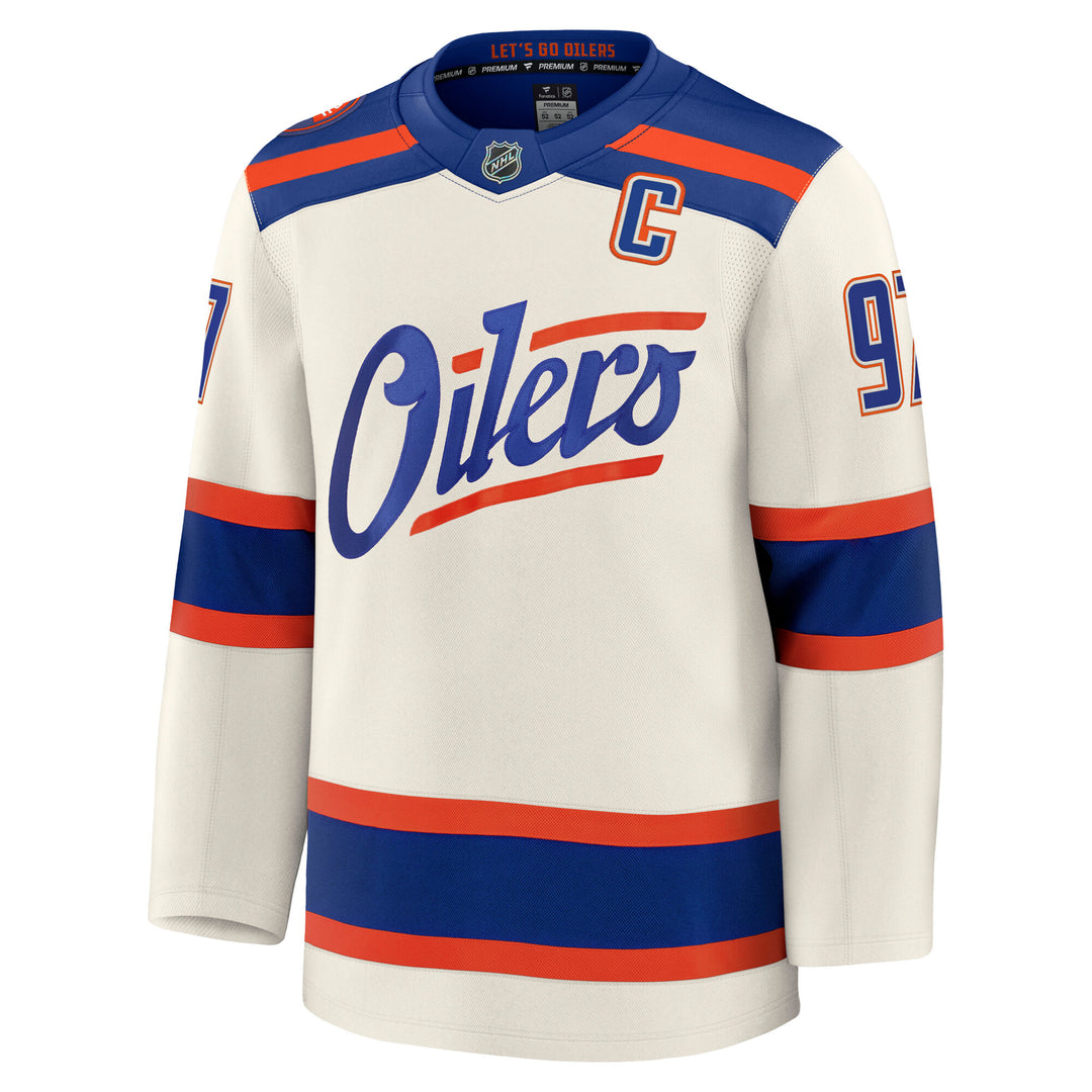 Connor McDavid Edmonton Oilers Fanatics Premium Cream Alternate Jersey