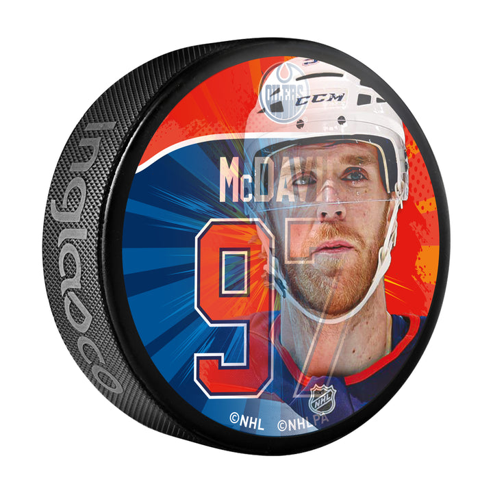 Connor McDavid Edmonton Oilers Lenticular Insert Design Puck